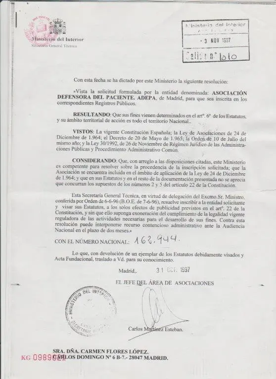 estatuto asociacion el defensor del-paciente